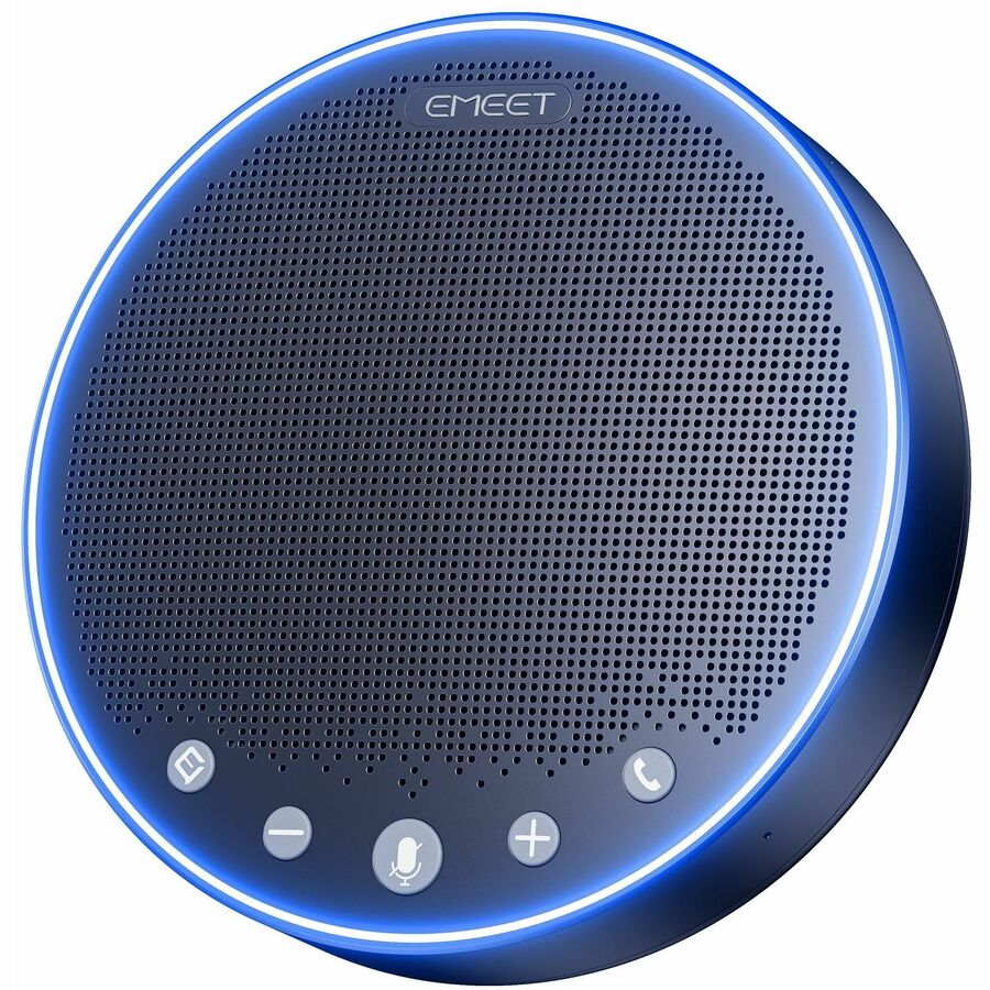 EMEET M3 - Zoom Certified Speakerphone, 4 AI Mics, 360&deg; Voice Pickup 18H Talk Time, Connect with Dongle/AUX/USB/Bluetooth5.0, can be Daisy Chained with another M3 covering 20 People in meetings, supports all popular OS and Conferencing Apps