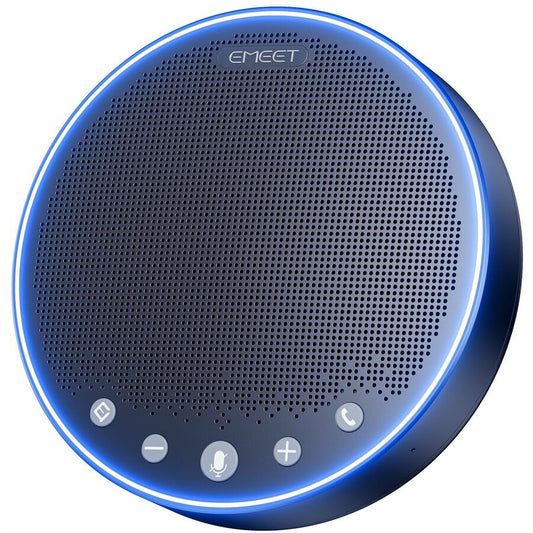 EMEET M3 - Zoom Certified Speakerphone, 4 AI Mics, 360&deg; Voice Pickup 18H Talk Time, Connect with Dongle/AUX/USB/Bluetooth5.0, can be Daisy Chained with another M3 covering 20 People in meetings, supports all popular OS and Conferencing Apps