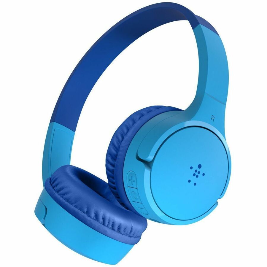 Belkin Wireless Bluetooth On-Ear Headphones for Kids w/ Mic - 85dB Limit - w/ USB-C Cable - Headset - Blue