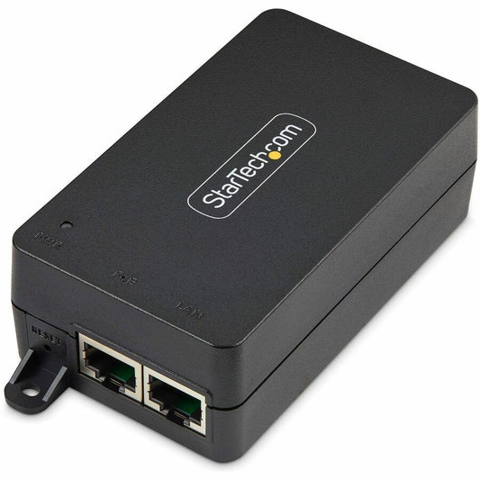 StarTech 1-Port 10Gbps Gigabit PoE++ Injector, 60W, 2.5/5/10G Ethernet/10/100/1000M, PoE++ (802.3af/at/bt), Wall Mount, Unmanaged, TAA
