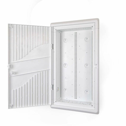 StarTech 28in Wall-Mount Media Enclosure, Cable Management Box for Network Distribution, Mounting Fixtures/Modules Included, White