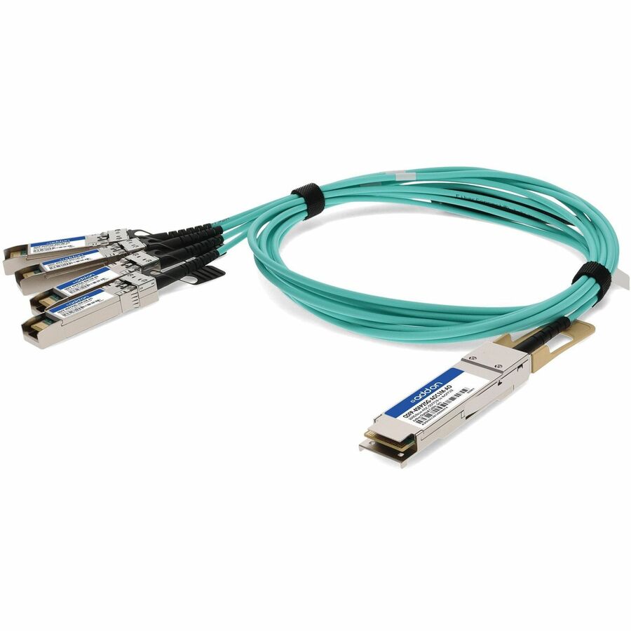 AddOn Cisco&reg; QSFP-4SFP25G-AOC1M Compatible TAA Compliant 100GBase-AOC QSFP28 to 4xSFP28 Direct Attach Cable (850nm, MMF, 1m)