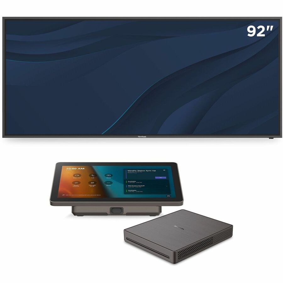 ViewSonic CDE92UW-MTRC - TeamJoin Microsoft Teams Room Bundle 92 Inch Ultrawide 5K Display, Mini-PC, 10.1 Inch Touch Console, Video Bar