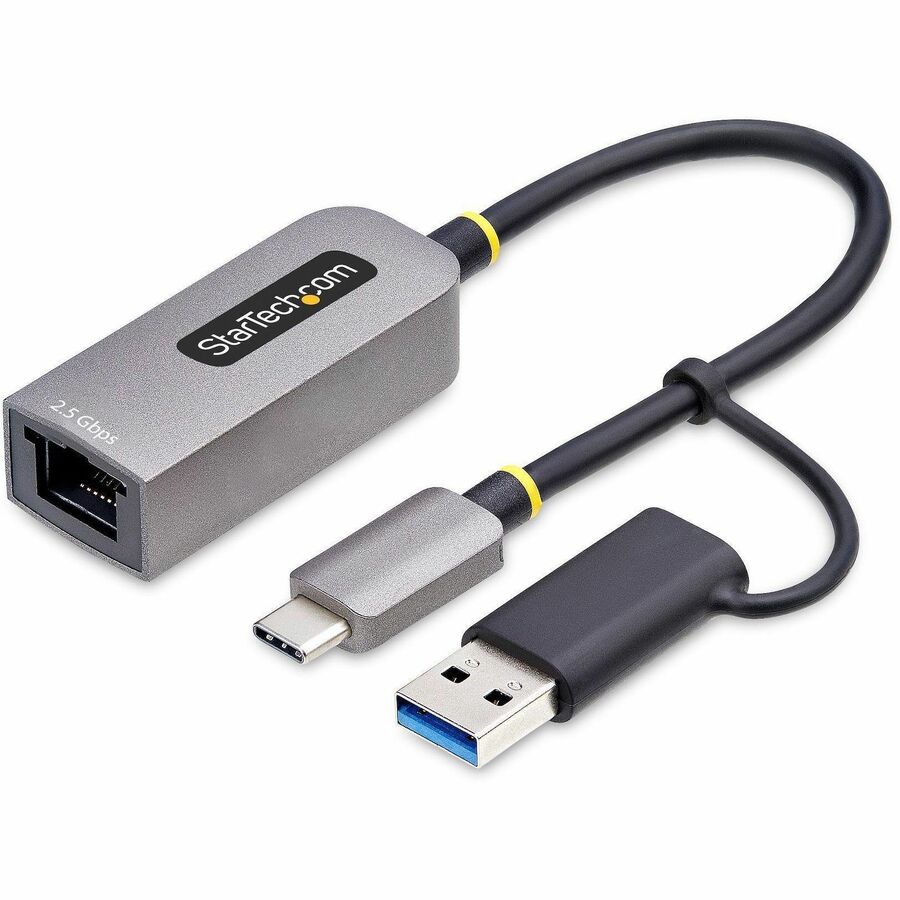 StarTech 2.5GbE USB-C to Ethernet Adapter with USB-A Converter, NBASE-T NIC, USB 3.0 Type-C 2.5/1G Multi Speed Network, USB 3.1 RJ45