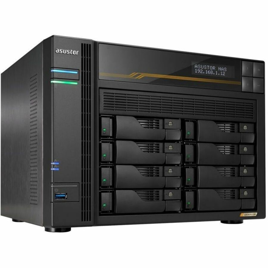 ASUSTOR LOCKERSTOR 8 GEN3 AS6808T 8 BAY NAS, QUAD-CORE 2.3GHZ CPU, DUAL USB 4 PO