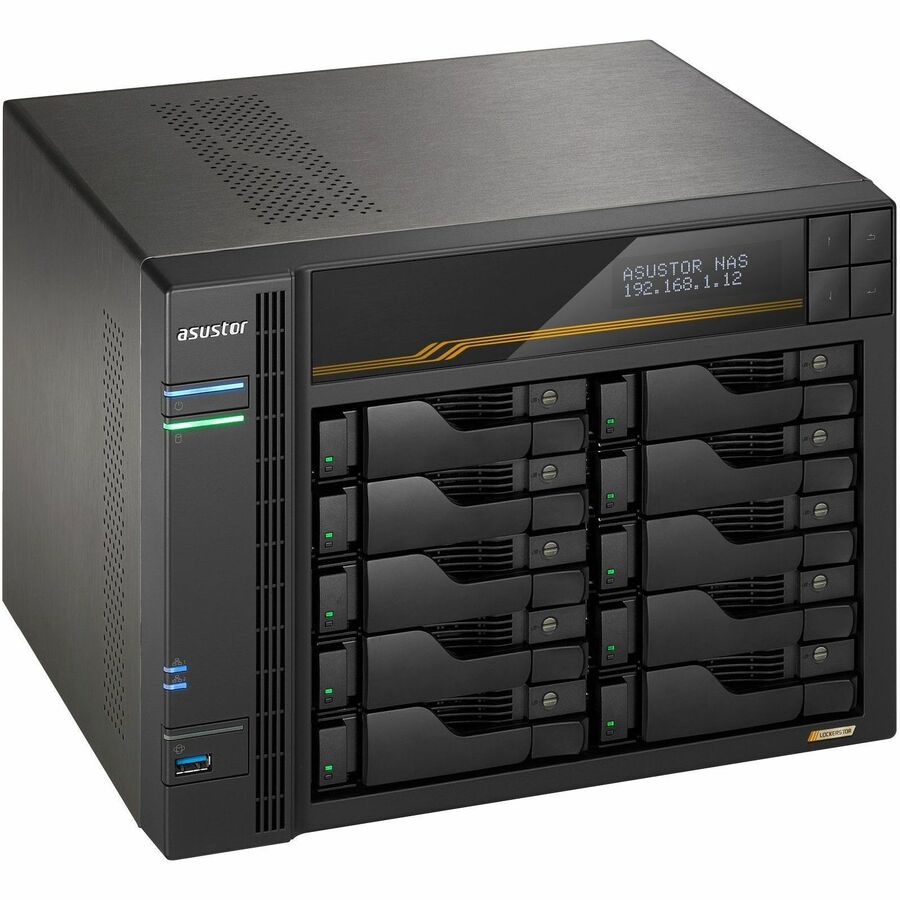 ASUSTOR LOCKERSTOR 10 GEN3 AS6810T 10 BAY NAS, QUAD-CORE 2.3GHZ CPU, DUAL USB 4