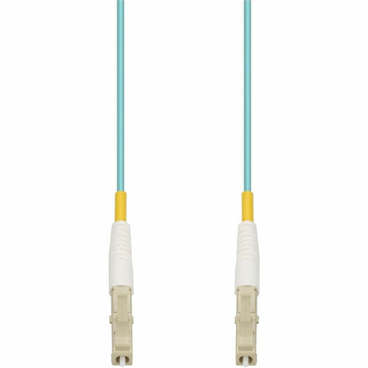 AddOn 100m LC to LC Aqua OM4 Simplex OFNR (Riser-Rated) Fiber Patch Cable, MMF (Multi Mode), 50/125