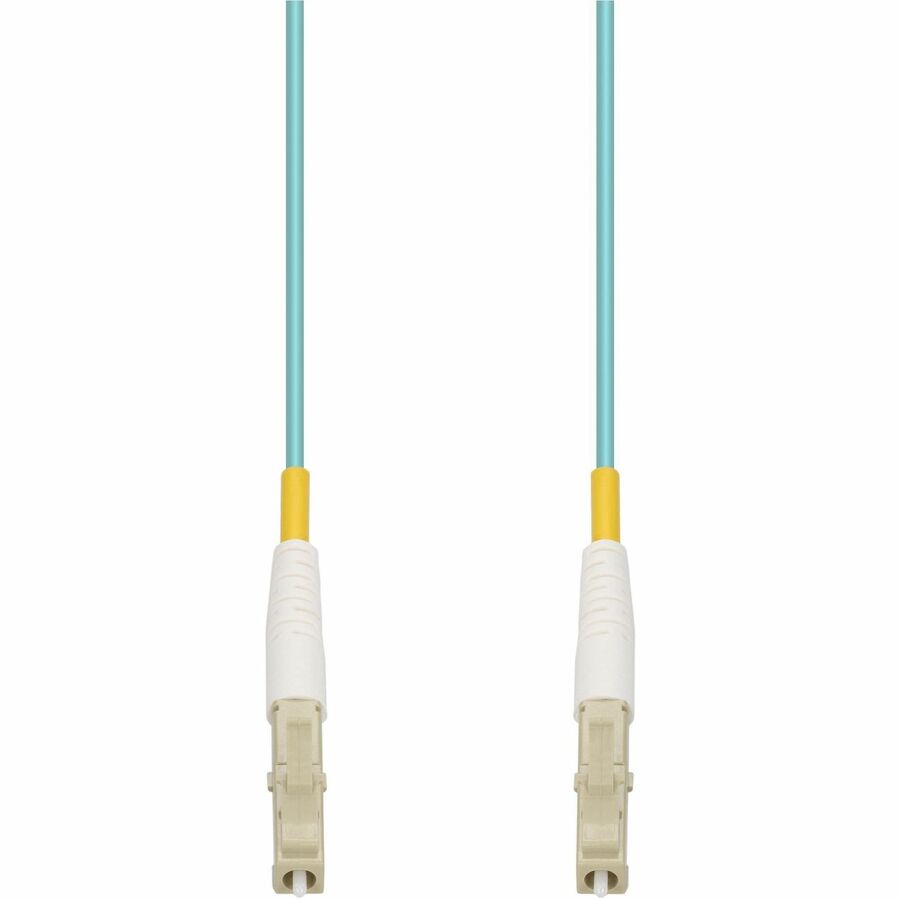 AddOn 30m LC to LC Aqua OM4 Simplex OFNP (Plenum-Rated) Fiber Patch Cable, MMF (Multi Mode), 50/125