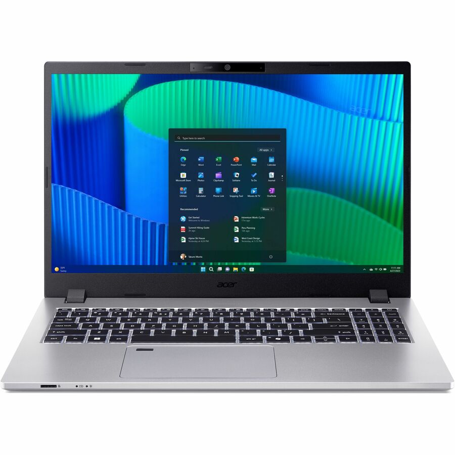 Acer TravelMate P2 15 TMP215-55 TMP215-55-59QK 15.6" Notebook - Full HD - 60 Hz - Intel Core 5 120U - 16 GB - 512 GB SSD - English Keyboard - Silver