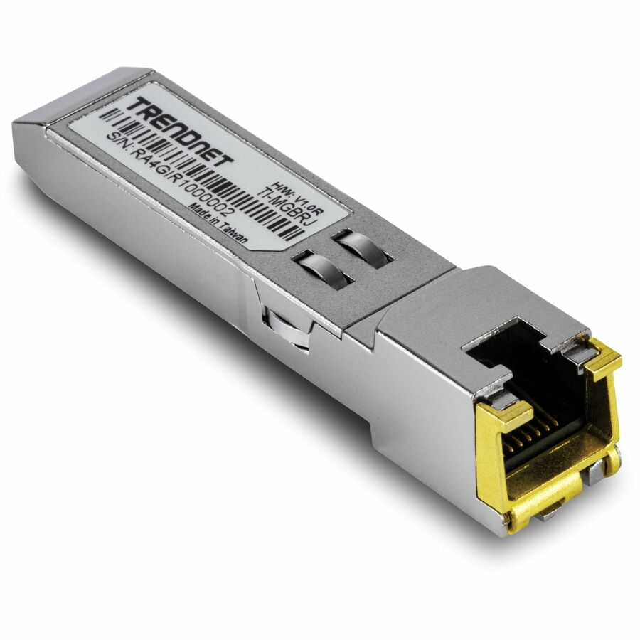 TRENDnet 1000BASE-T Industrial SFP RJ45 Copper Module, TI-MGBRJ, Supports Data Rates up to 1.25Gbps, NDAA TAA Compliant, Lifetime Protection