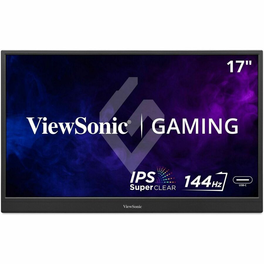 ViewSonic VX1754 17 Inch 1080p Portable Gaming Monitor, IPS Display with 144Hz for Second Screen Productivity and High-Speed Gameplay, Built-in Stand, 60W USB-C, and Mini HDMI Inputs