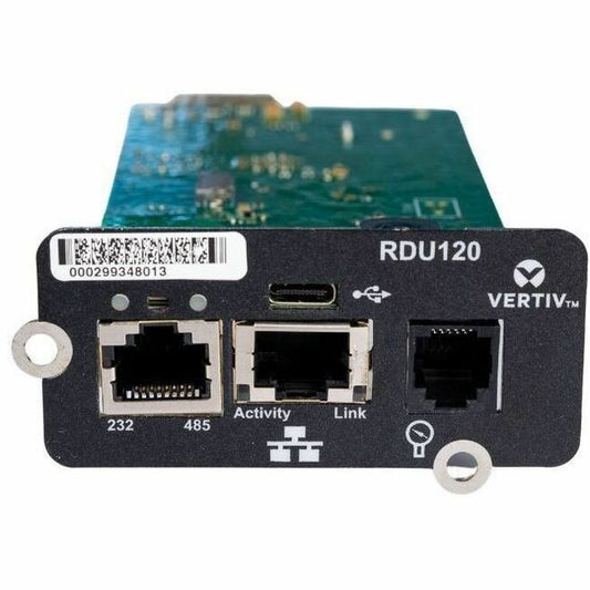 Vertiv Liebert IntelliSlot RDU120 - Network Card, Remote Monitoring Adapter, RS-485, USB Port, UL2900-1 cybersecurity certified, 1Gb Ethernet (RDU120)