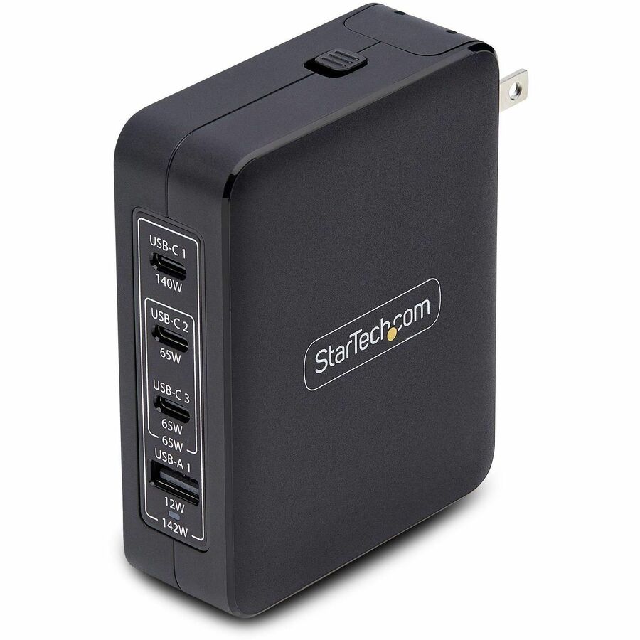 StarTech 140W USB-C Wall Charger, 3x USB-C/1x USB-A, PD 3.1 International GaN Power Adapter for MacBook Pro/Max/Dell XPS/Inspiron