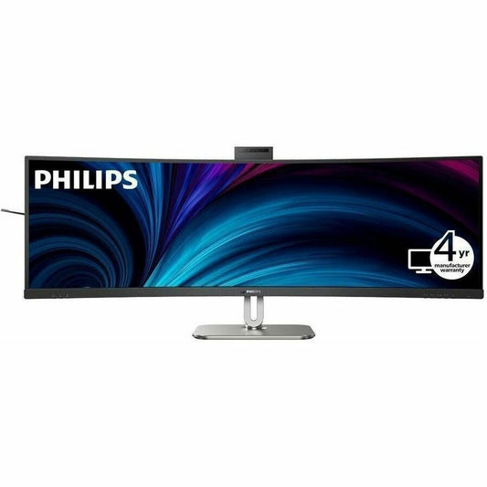 Philips 49B2U6900CH 49" Class Webcam UW-QHD Curved Screen LED Monitor - 32:9 - Textured Black