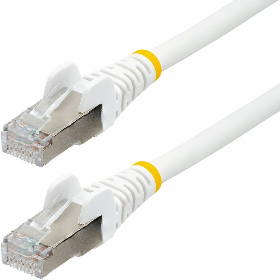 100FT WHITE CAT6A ETHERNET CABLE, SNAGLESS RJ45, 10G, 100W POE, S/FTP, LSZH, 27A