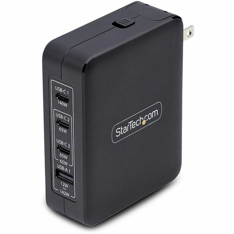 StarTech 140W USB-C Wall Charger, 3x USB-C/1x USB-A, PD 3.1 Portable GaN Power Adapter for MacBook Pro/Max/Dell XPS/Inspiron/Precision