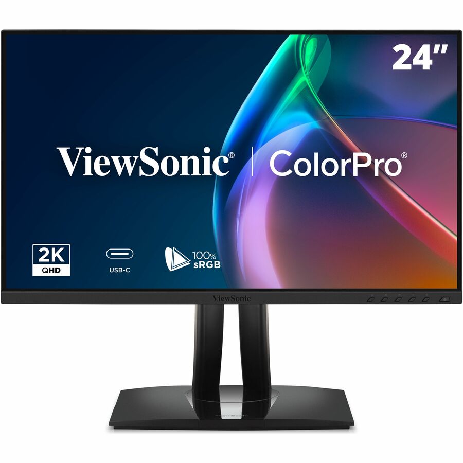 ViewSonic VP2456A 24 Inch 1080p ColorPro Monitor, IPS with 100% sRGB and Pantone Validated for Professional Graphic Design, Advanced Ergonomics, 120Hz, 90W USB-C, HDMI, and DisplayPort Inputs