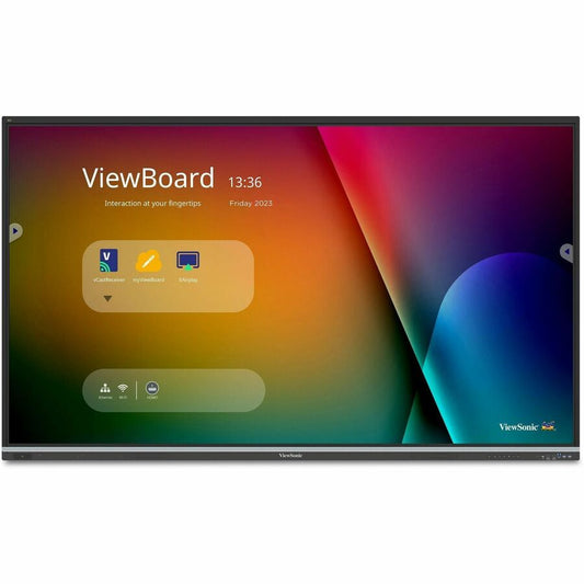ViewSonic IFP9851 98 Inch 4K ViewBoard Interactive Smart Board with Integrated Education Software, Android 14, Google EDLA, 50-Point Touch, Built-in Microphone, HDMI, VGA, USB Hub, and USB C Inputs