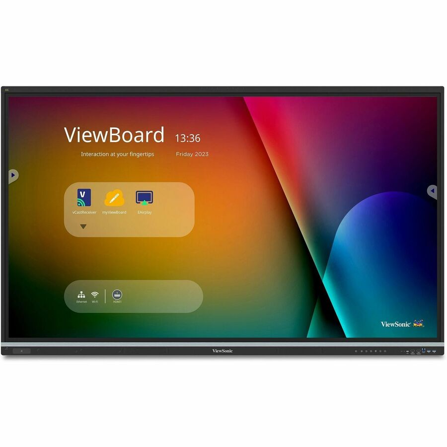 ViewSonic IFP8651 86 Inch 4K ViewBoard Interactive Smart Board with Integrated Education Software, Android 14, Google EDLA, 50-Point Touch, Built-in Microphone, HDMI, VGA, USB Hub, and USB C Inputs