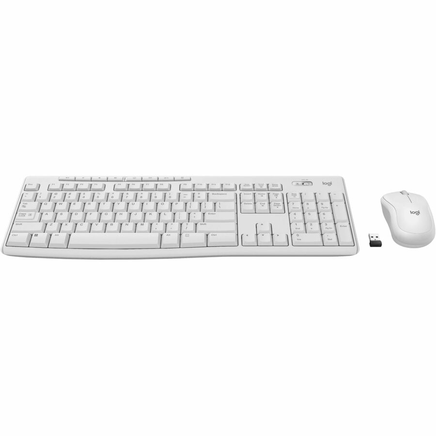 Logitech MK270 Wireless Keyboard and Mouse Combo for Windows, 2.4 GHz Wireless, Compact Mouse, 8 Multimedia and Shortcut Keys, Off-White