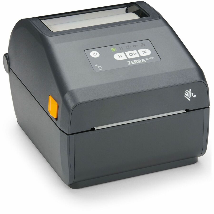 Zebra ZD421d Desktop Direct Thermal Printer - Monochrome - Label/Receipt Print - Fast Ethernet - USB - USB Host - Bluetooth 5.3 - IEEE 802.11ax Wireless LAN - Near Field Communication (NFC) - US - Gray