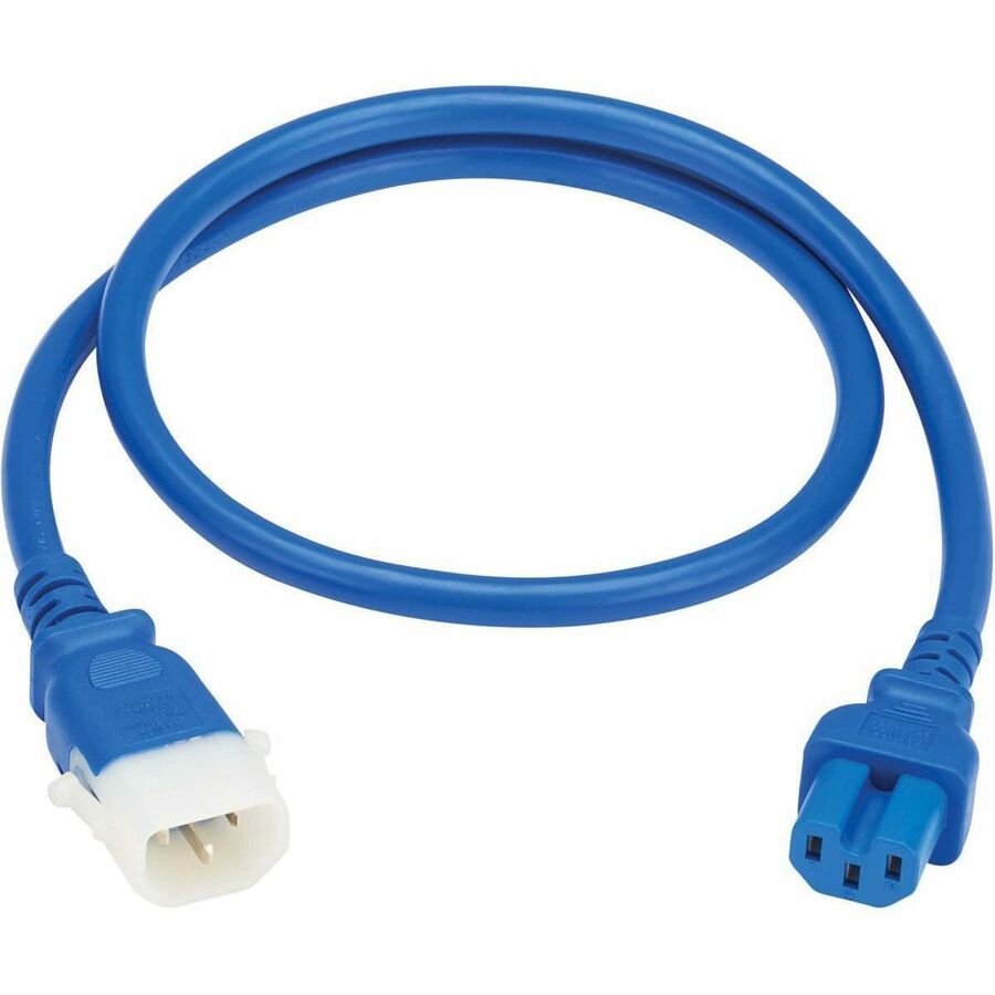 Eaton Tripp Lite Series PDU Power Cords, C15 to P-Lock C14 - Heavy-Duty, 15A, 250V, 14 AWG, 3 ft. (0.9 m), Blue, 6 Pack
