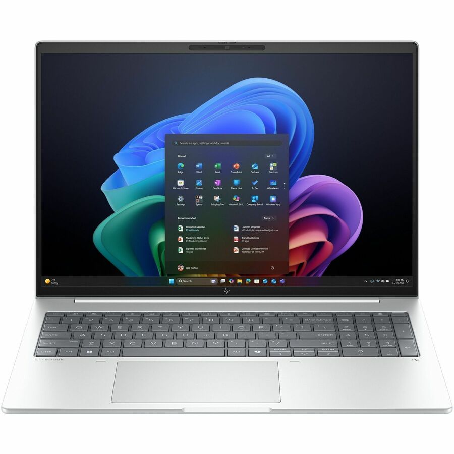 HP EliteBook 8 G1i 16" Touchscreen Notebook - WUXGA - 60 Hz - Intel Core Ultra 5 226V - 16 GB - 512 GB SSD - English Keyboard - Glacier Silver Aluminum