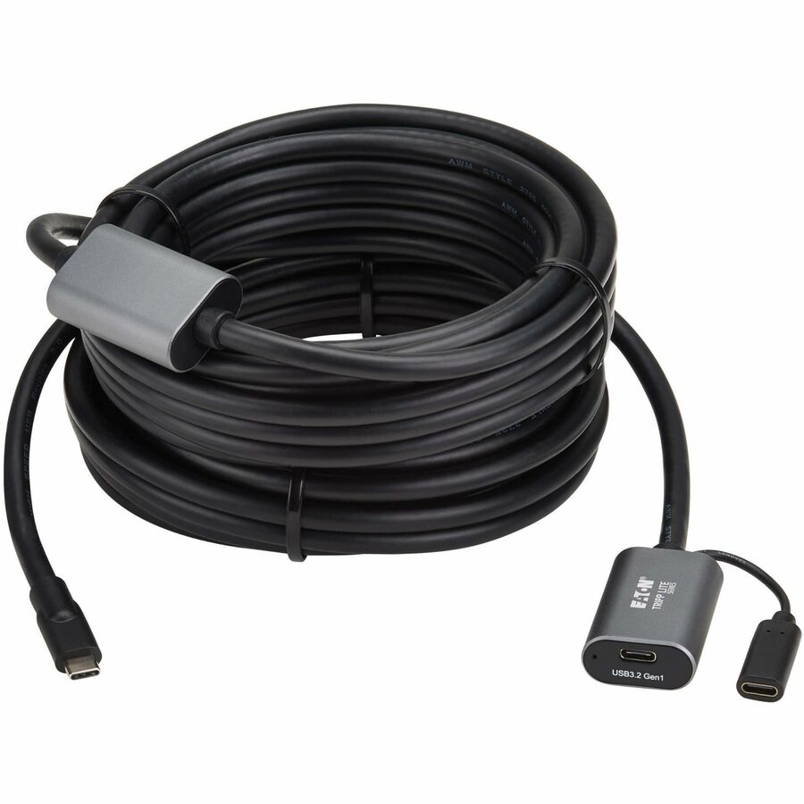 Tripp Lite series USB 3.2 Gen 1 Active Extension Cable w USB-C Charging USB-C to USB-C M/F 5 Gbps Data Only, 10M