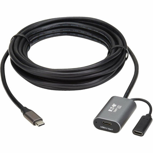 Tripp Lite series USB 3.2 Gen 1 Active Extension Cable w USB-C Charging USB-C to USB-C M/F 5 Gbps Data Only, 5M