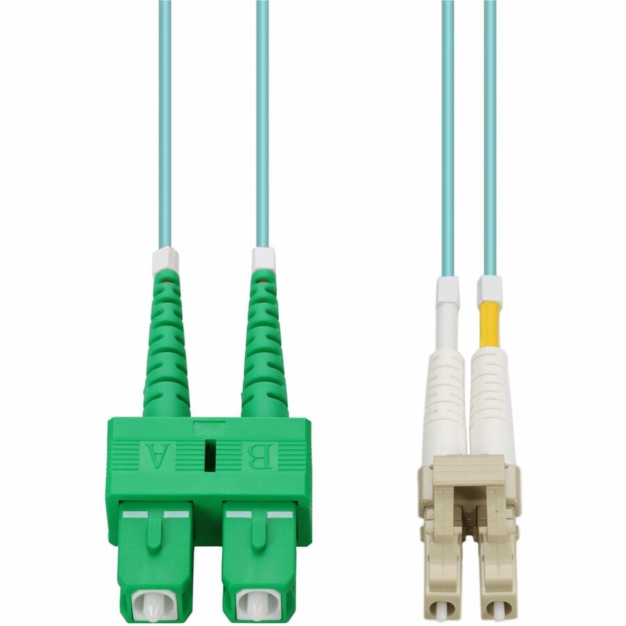20M ASC TO LC AQUA OM4 DUPLEX OFNP (PLENUM-RATED) FIBER PATCH CABLE