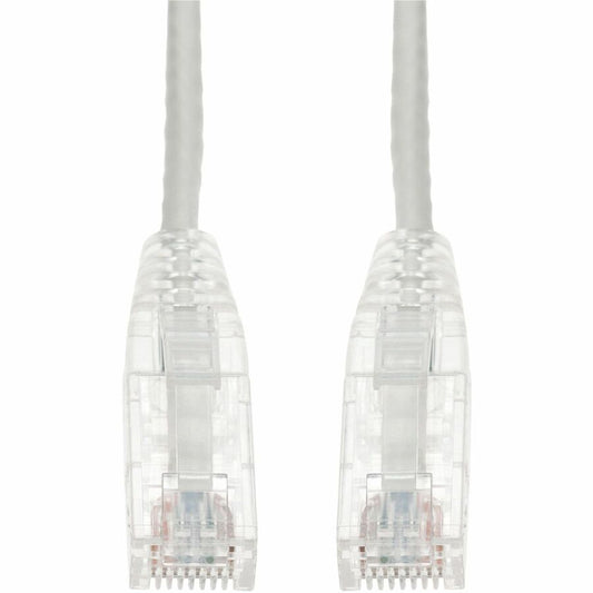 10-PACK 10FT WHITE CAT 6 SLIM PVC ETHERNET CABLE SNAGLESS CLEAR-CLAW RJ-45 M/M B