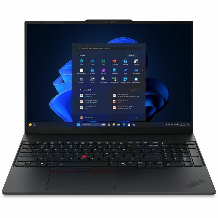 Lenovo ThinkPad E16 Gen 3 21TF0026US 16" Touchscreen Notebook - WUXGA - 60 Hz - Intel Core 7 240H - 16 GB - 512 GB SSD - English Keyboard - Black