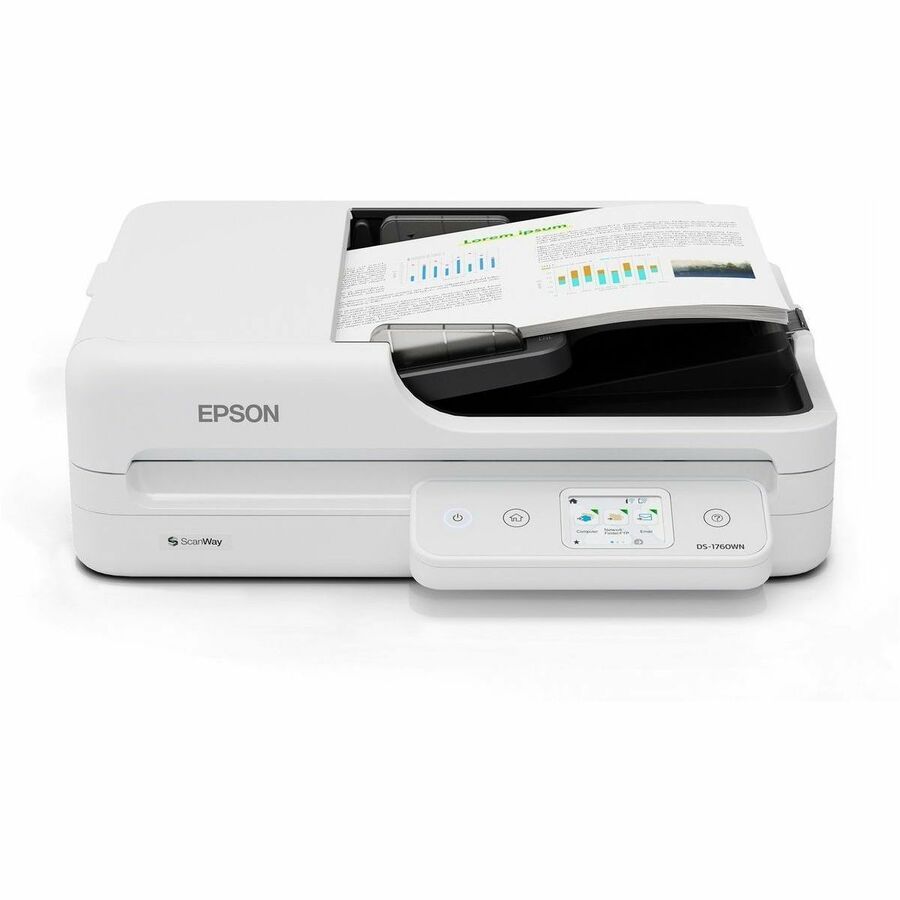 Epson DS-1760WN Flatbed/ADF Scanner - 1200 dpi Optical - Black, White