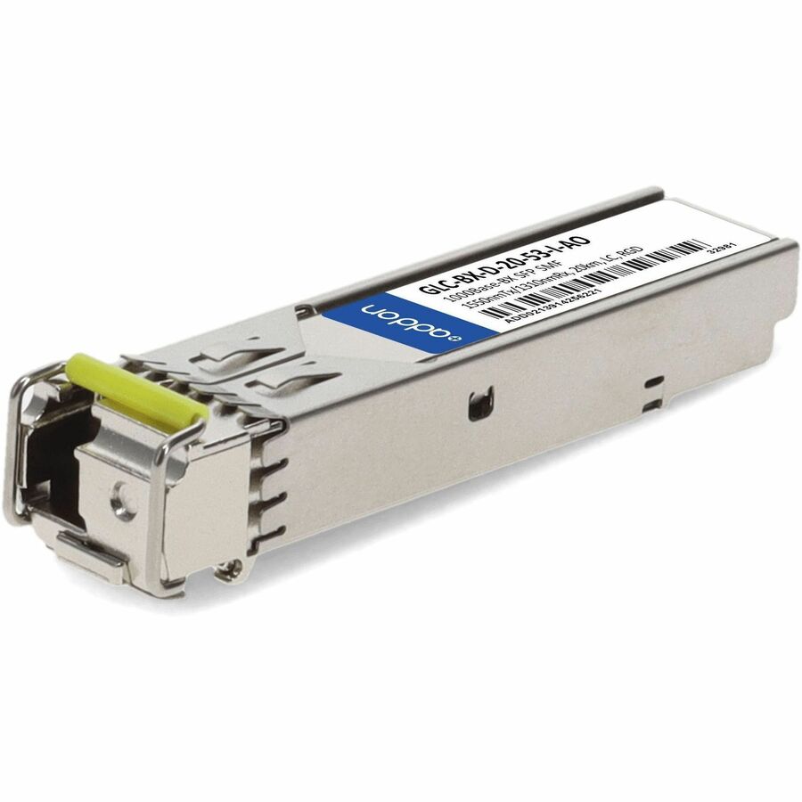 AddOn Cisco GLC-BX-D-20-I Compatible TAA 1000Base-BX SFP Transceiver (SMF, 1550nmTx/1310nmRx, 20km, LC, -40 to 85C)