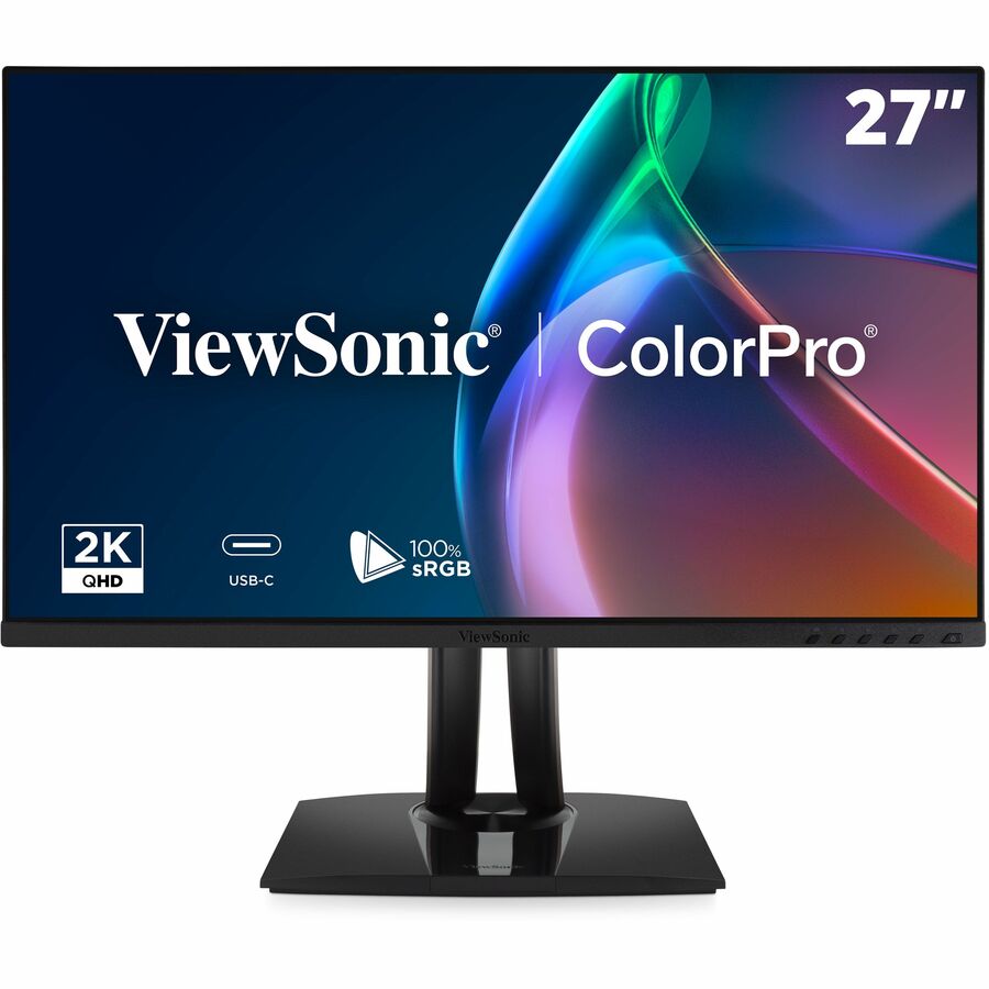 ViewSonic VP2756A-2K 27 Inch 1440p ColorPro Monitor, IPS Display with 100% sRGB and Pantone Validated for Professional Photo Editing, Advanced Ergonomics, 90W USB-C, HDMI, and DisplayPort Inputs
