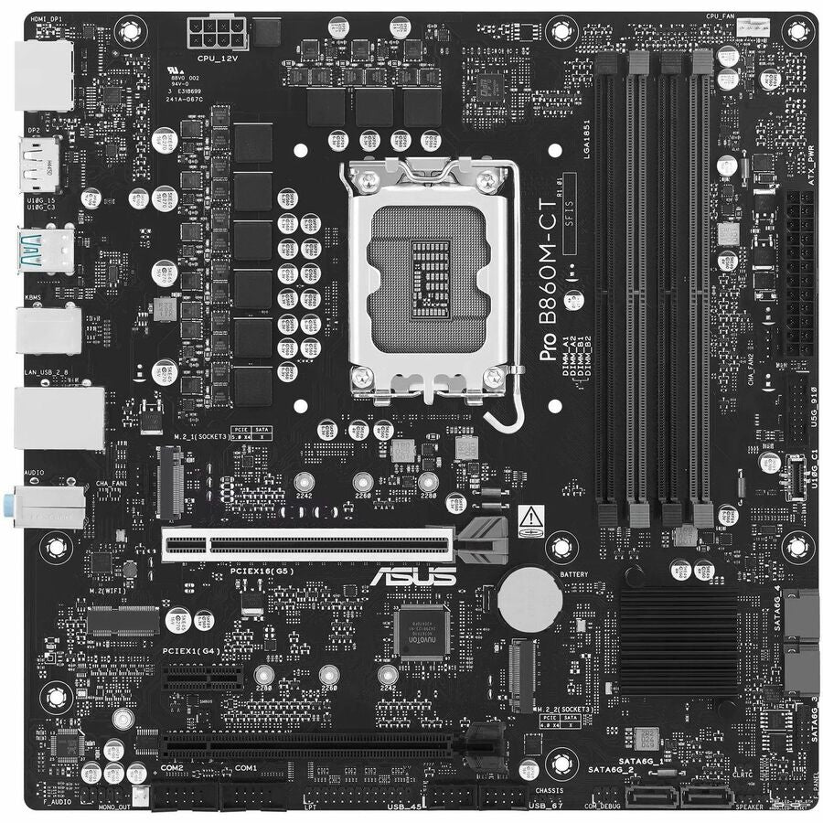 Asus B860M-CT-CSM Desktop Motherboard - Intel B860 Chipset - Socket LGA-1851 - Micro ATX