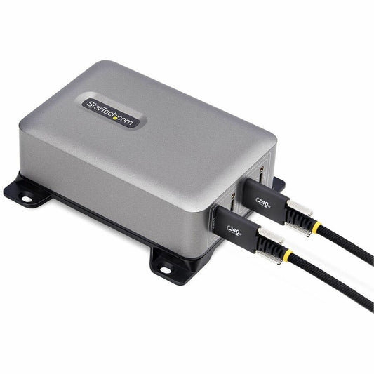 StarTech 4-Port Multi-Device USB-C Charger, 240W Total, 1-Port 140W EPR, Screw Locking Ports, Ideal for Boardrooms, 2x 10ft Cable Incl