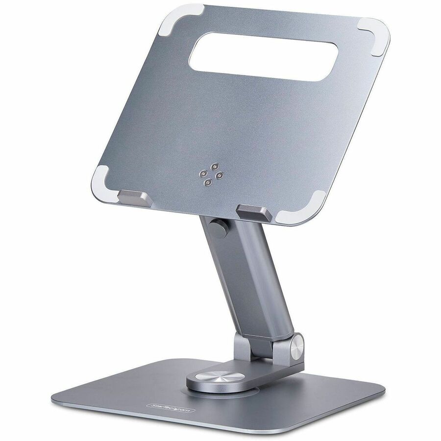 StarTech Telescopic Laptop Stand, 360 Swivel Base, Rotating Computer Riser for Desk, Adjustable Height/Tilt, Max 11lb/5kg, Aluminum