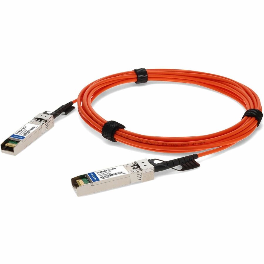 AddOn MSA and TAA Compliant 10GBase-AOC SFP+ to SFP+ Orange Active Optical Cable (850nm, MMF, 15m)