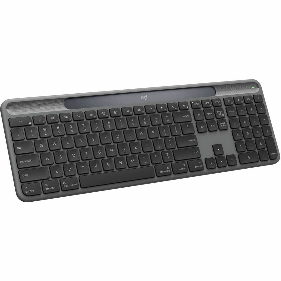 Logitech Signature Slim Solar+ keyboard for Mac, solar and artificial light powered, durable battery that lasts up to 10 years, customizable keys, Bluetooth, Graphite