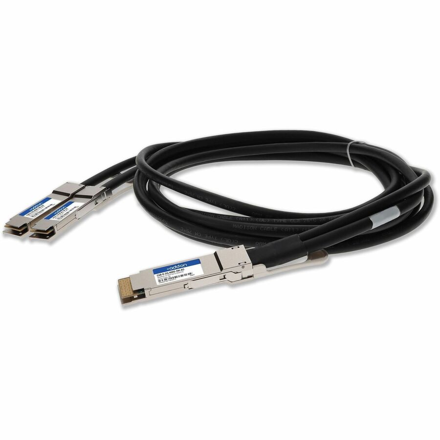 AddOn Arista Networks CAB-D-2Q-400G-3M Compatible TAA Compliant 400GBase-CU QSFP-DD 400G to 2xQSFP56 200G PAM-4 Direct Attach Cable (Passive Twinax, 3m)