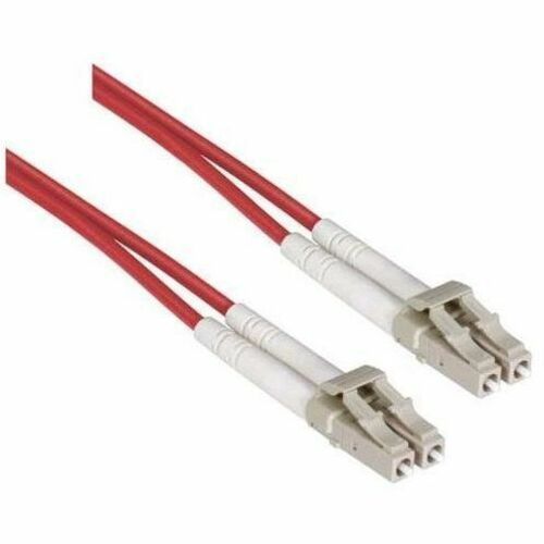 LC/LC DUPLEX ZIP OM2 MM 50/125 FIBER OPTIC CABLE RED OFNP 3M - TAA-COMPLIANT