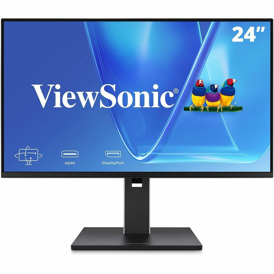 ViewSonic VG2451 24 Inch 1080p Monitor, IPS Display with 100Hz for Smooth Home and Office Productivity, Full Ergonomic Adjustability, 4-Port USB Hub, HDMI, DisplayPort, and USB-C Inputs