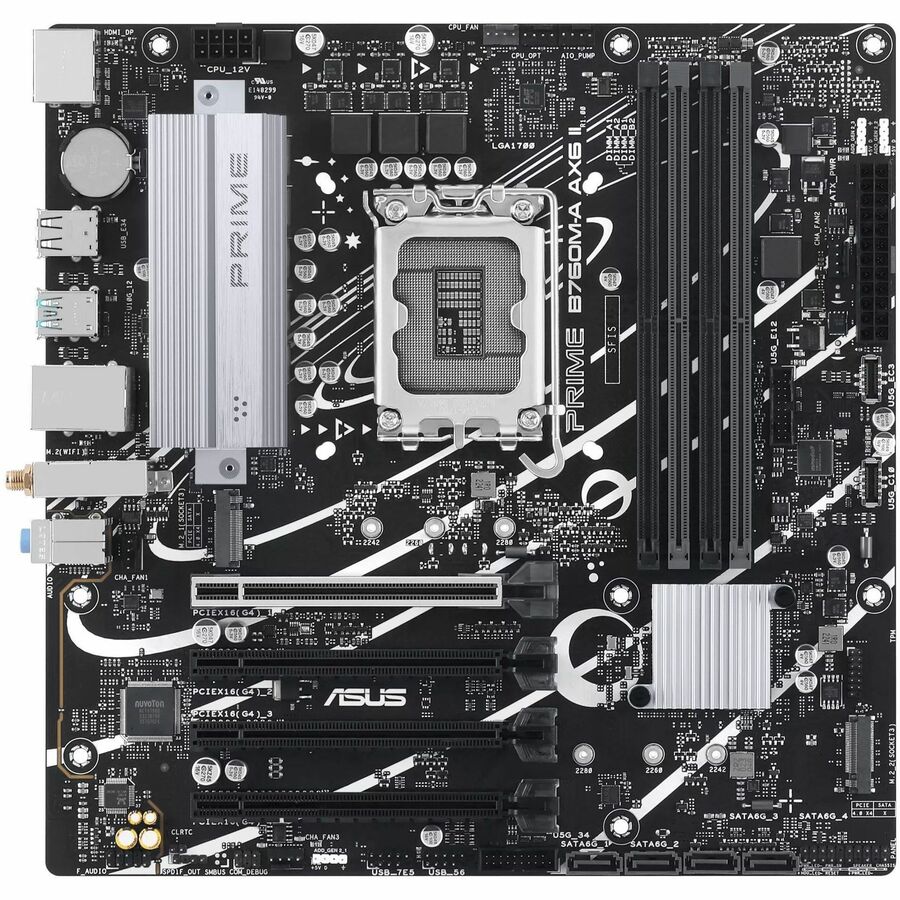Asus Prime B760M-A AX6 II Desktop Motherboard - Intel B760 Chipset - Socket LGA-1700 - Micro ATX
