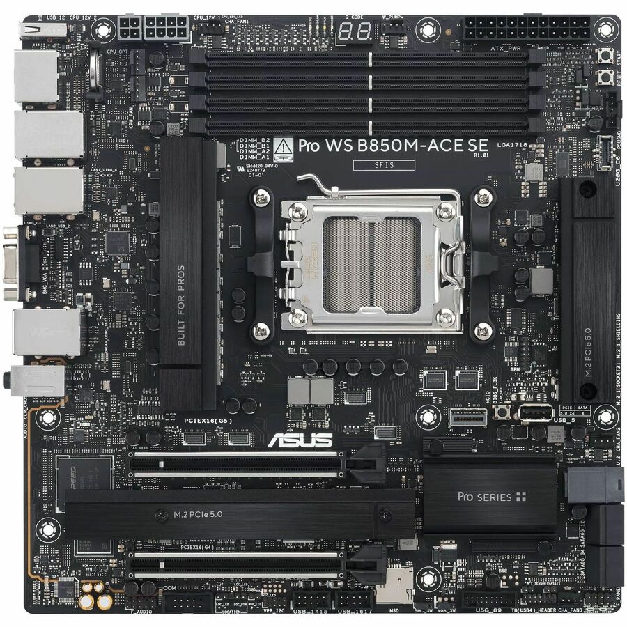 Asus WS B850M-ACE SE Workstation Motherboard - AMD B850 Chipset - Socket AM5 - Micro ATX