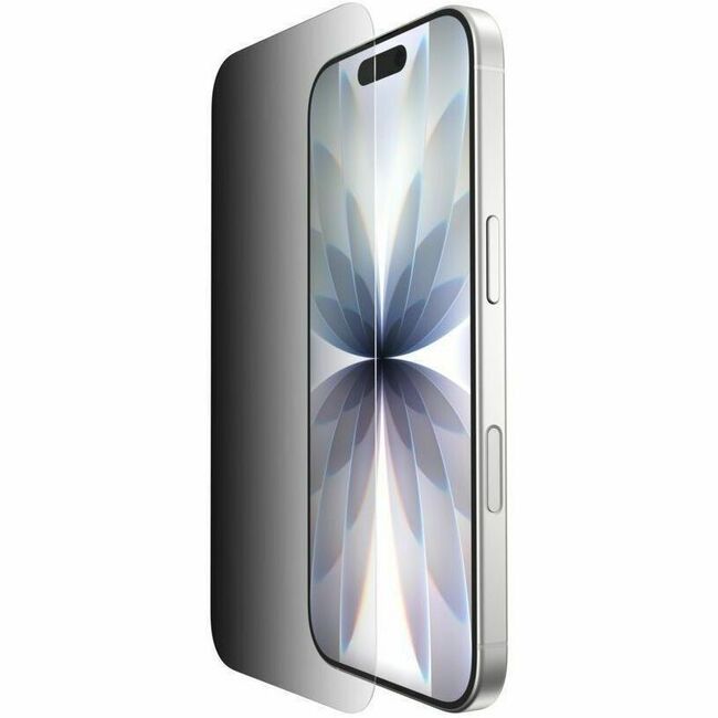 Belkin InvisiGlass Privacy Filter Screen Protector for iPhone 17 / iPhone 16 Pro, Gen 2 Black, Transparent