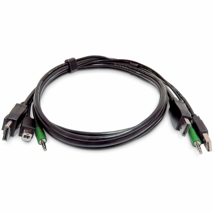 StarTech 10ft (3m) Dual-DisplayPort KVM Cable, USB 2.0, 3.5mm Audio, Universally Compatible Combo Cable for KVM Switches, TAA