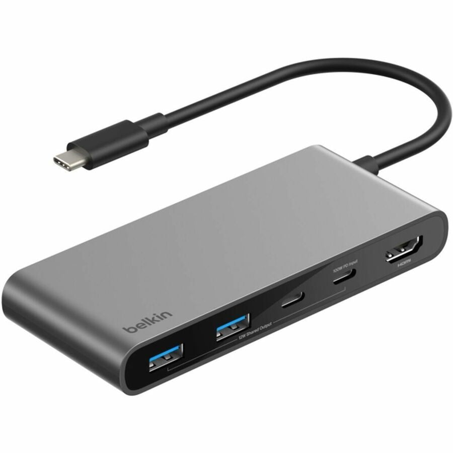 Belkin 7-Port USB-C Hub - USB-C to - 2xUSB-A, 2xUSB-C, 1x4K HDMI, 1xSD + 1xMicroSD Reader - Black