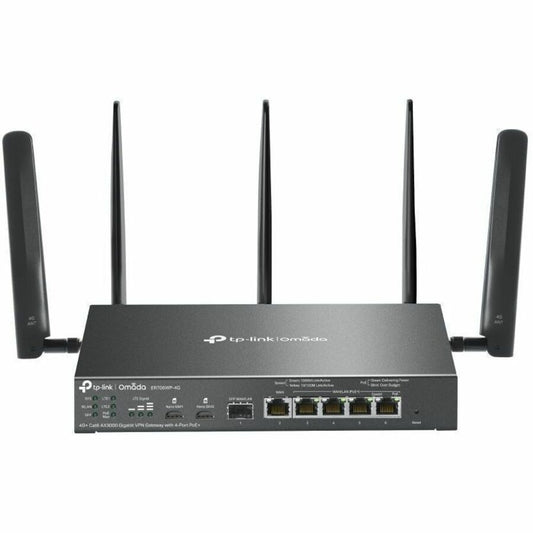 Omada ER706WP-4G Wi-Fi 6 IEEE 802.11ax 2 SIM Cellular, Ethernet Modem/Wireless Router