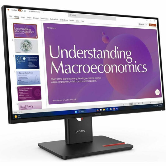 Lenovo ThinkVision T24D-40 24" Class Full HD LED Monitor - 16:9 - Eclipse Black